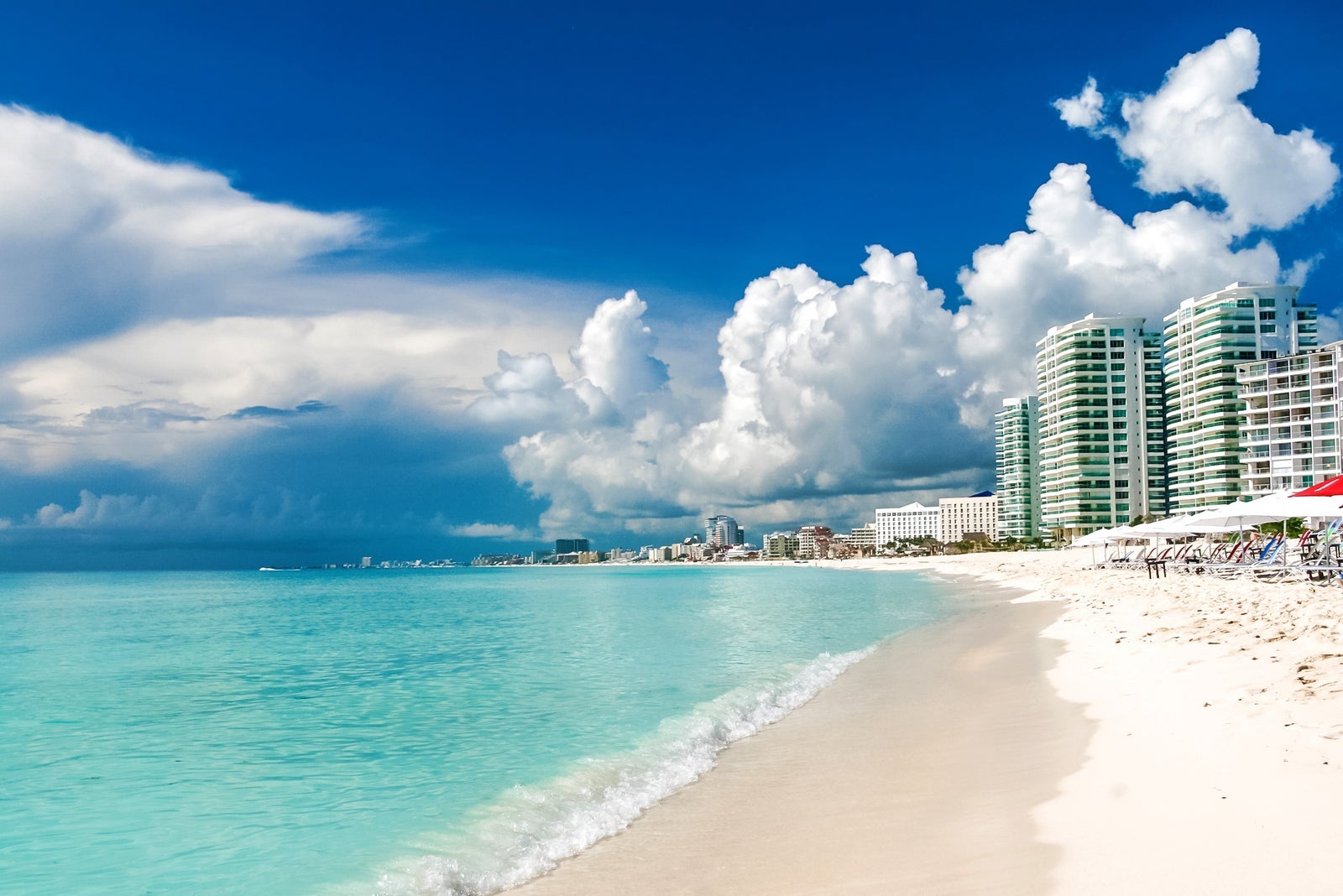 Beautiful caribbeen beach at Cancun with emerald water, Quintana Roo, Mexico