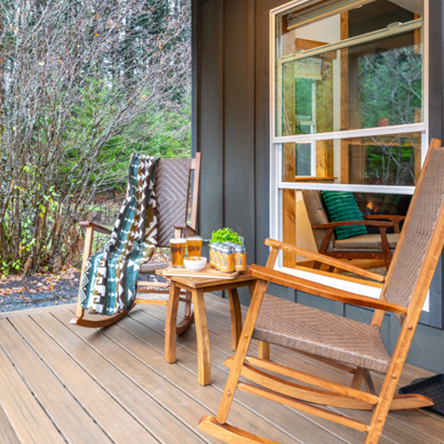 Backwoods cabin porch